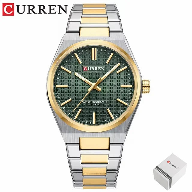 CURREN 8439 Cuarzo Oro Plateado