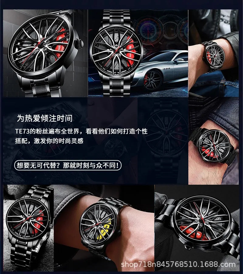 Fully Automatic Movement Watch Sports Men's Waterproof Wheel Style Non Mechanical Watch New Model Luxury Watch Quartz Clock