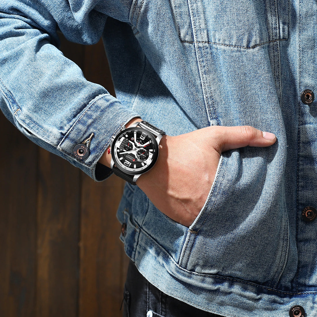 Curren 8329 Cronógrafo de Cuero