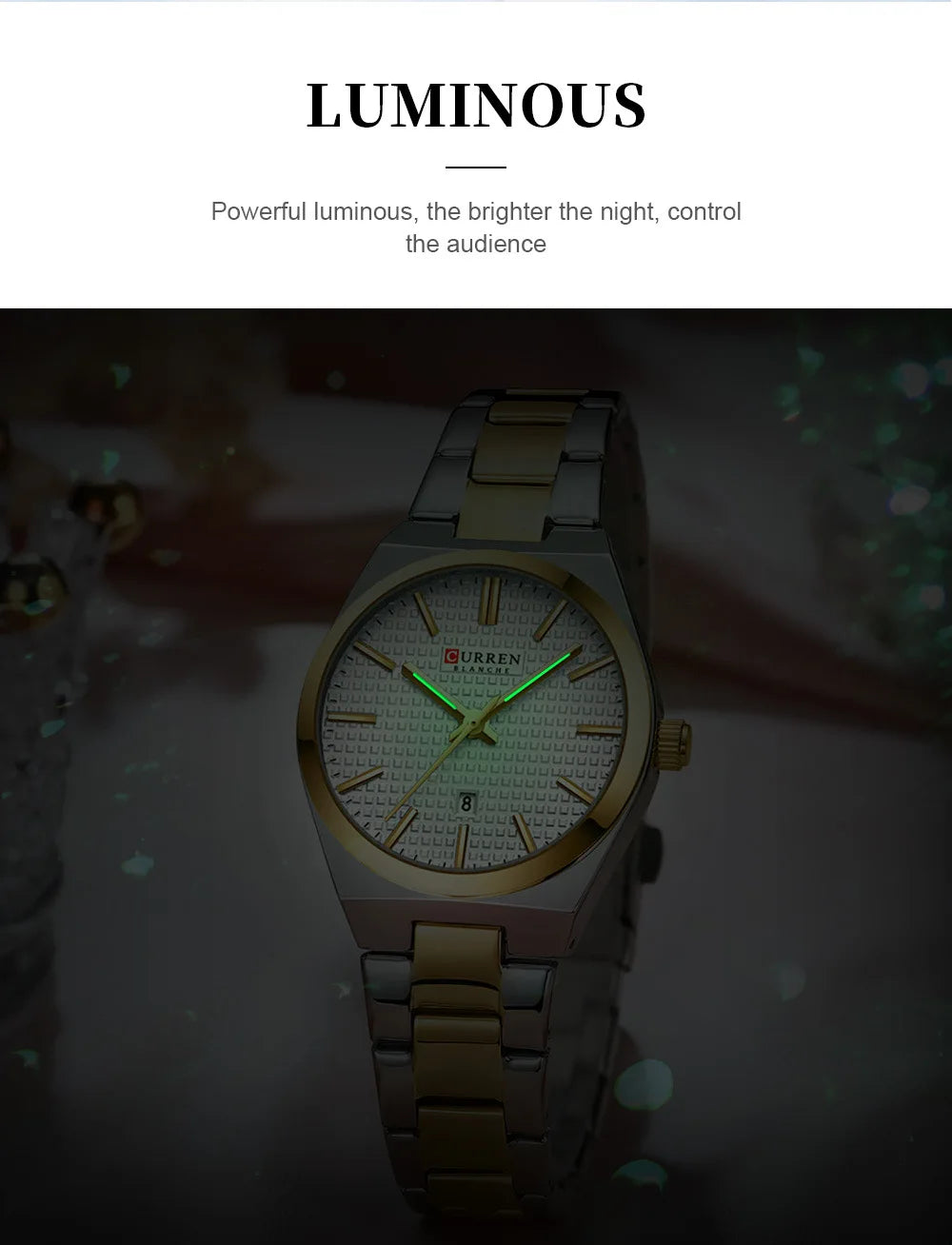 CURREN 8439 Cuarzo Oro Plateado