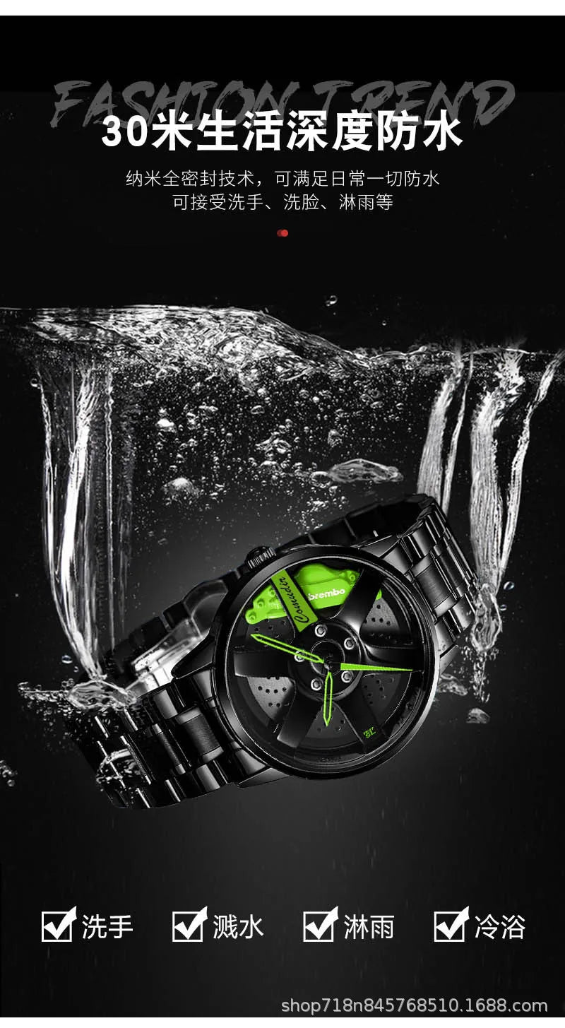 Fully Automatic Movement Watch Sports Men's Waterproof Wheel Style Non Mechanical Watch New Model Luxury Watch Quartz Clock