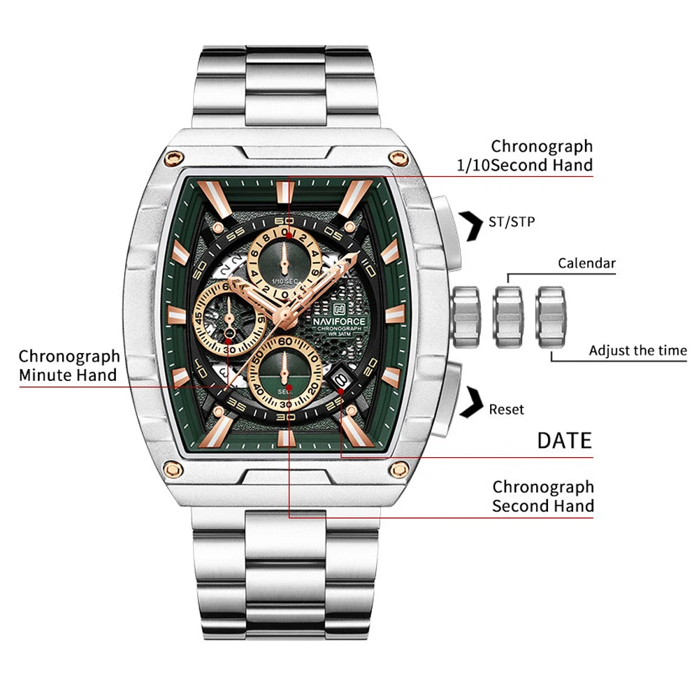 Naviforce Nf8066 Crono Hombre Acero