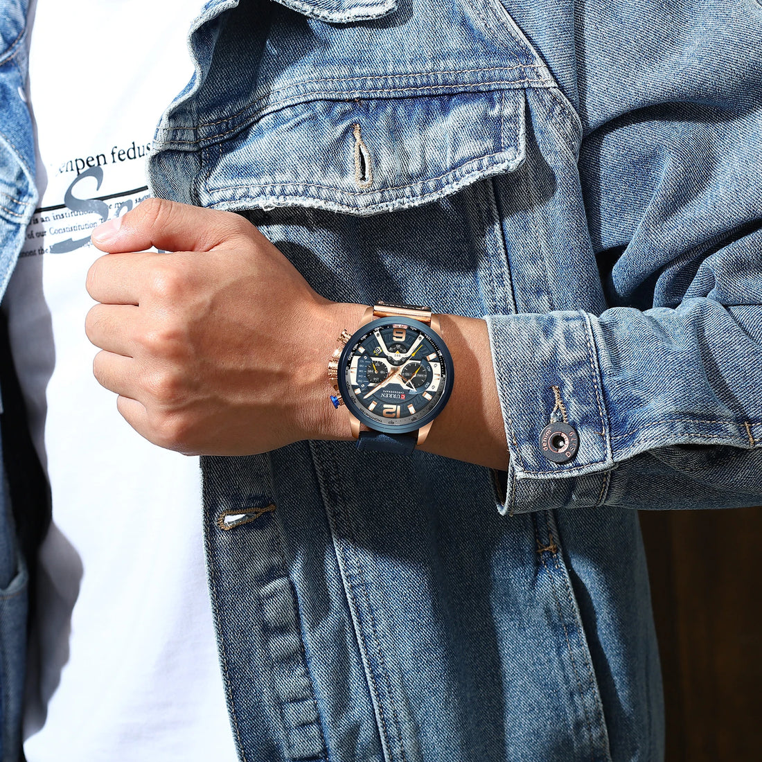 Curren 8329 Cronógrafo de Cuero