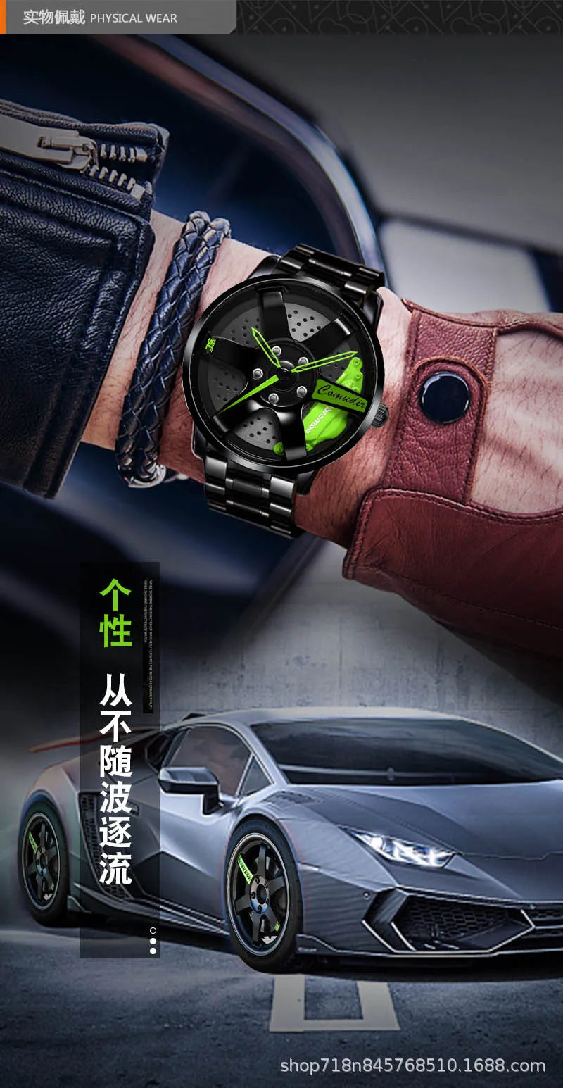 Fully Automatic Movement Watch Sports Men's Waterproof Wheel Style Non Mechanical Watch New Model Luxury Watch Quartz Clock