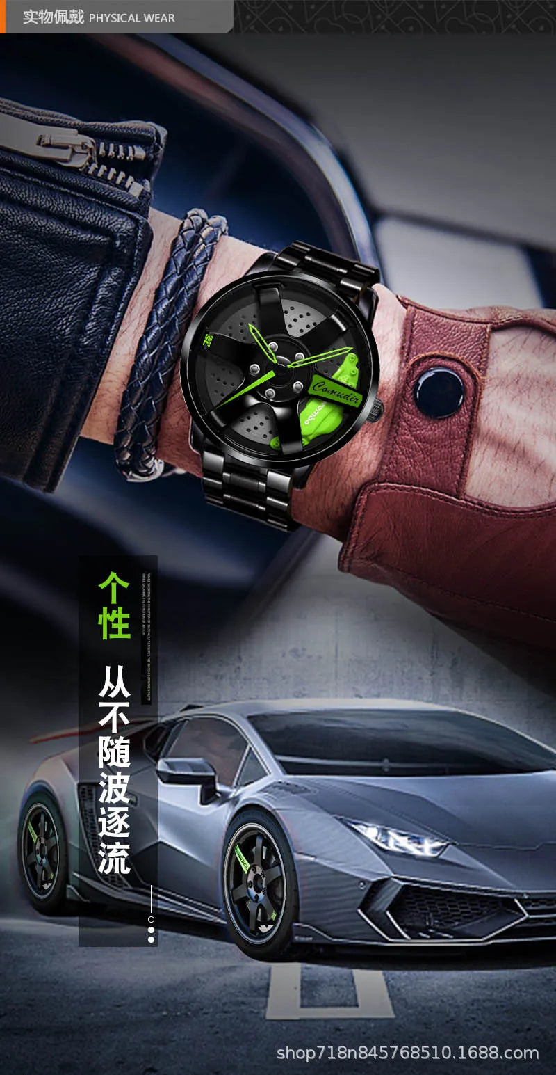 Fully Automatic Movement Watch Sports Men's Waterproof Wheel Style Non Mechanical Watch New Model Luxury Watch Quartz Clock
