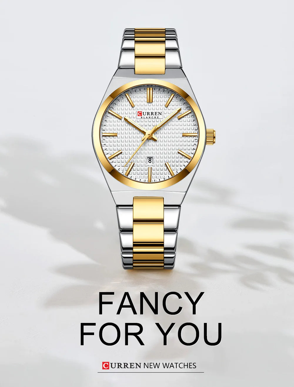 CURREN 8439 Cuarzo Oro Plateado