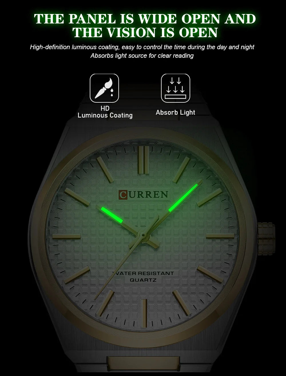 CURREN 8439 Cuarzo Oro Plateado