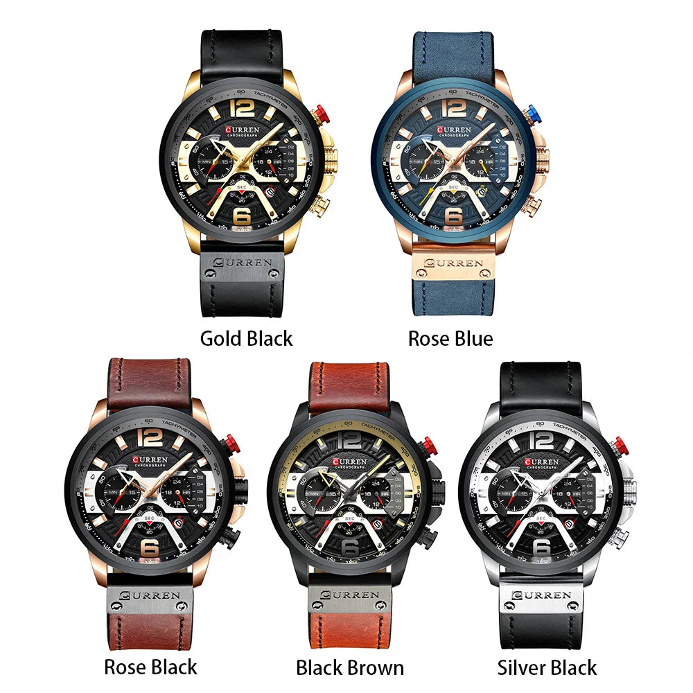 Curren 8329 Cronógrafo de Cuero