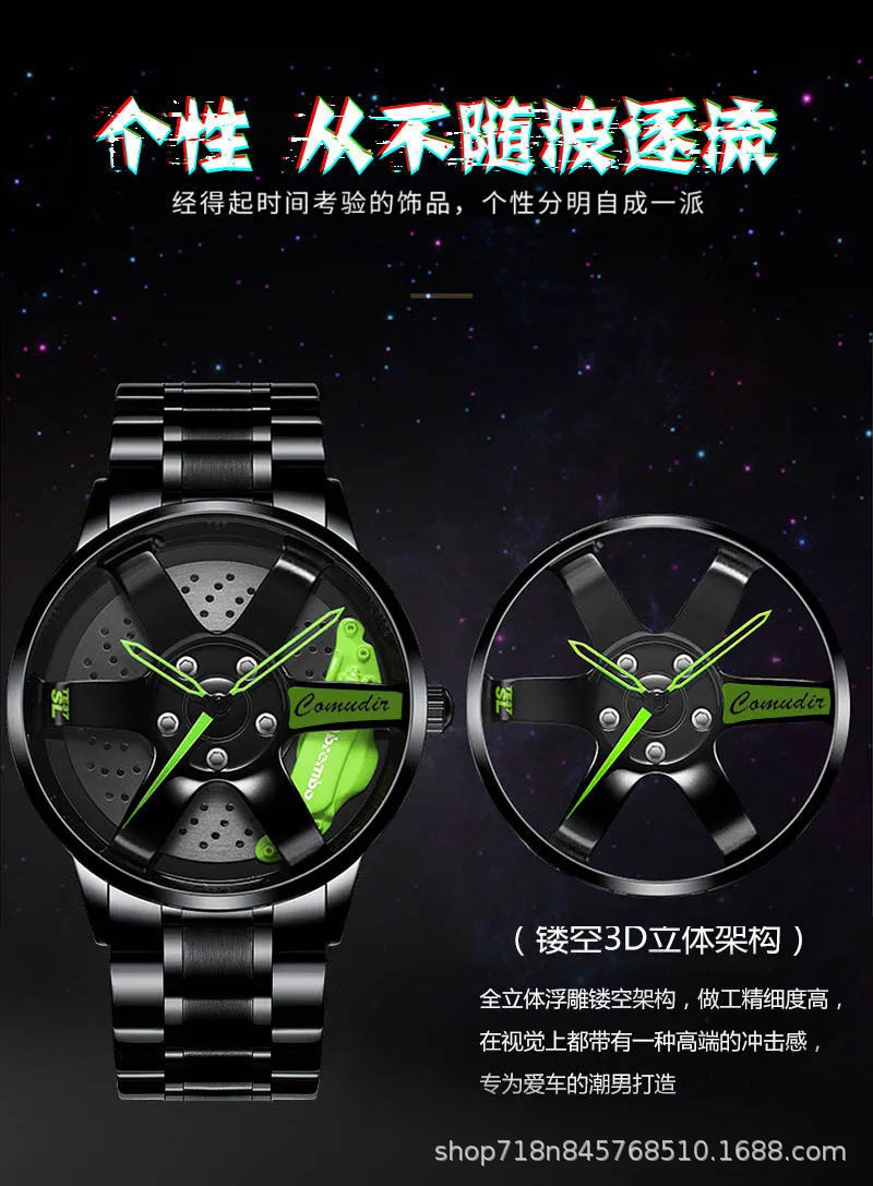 Fully Automatic Movement Watch Sports Men's Waterproof Wheel Style Non Mechanical Watch New Model Luxury Watch Quartz Clock