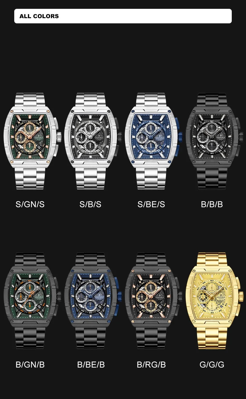 Naviforce Nf8066 Crono Hombre Acero