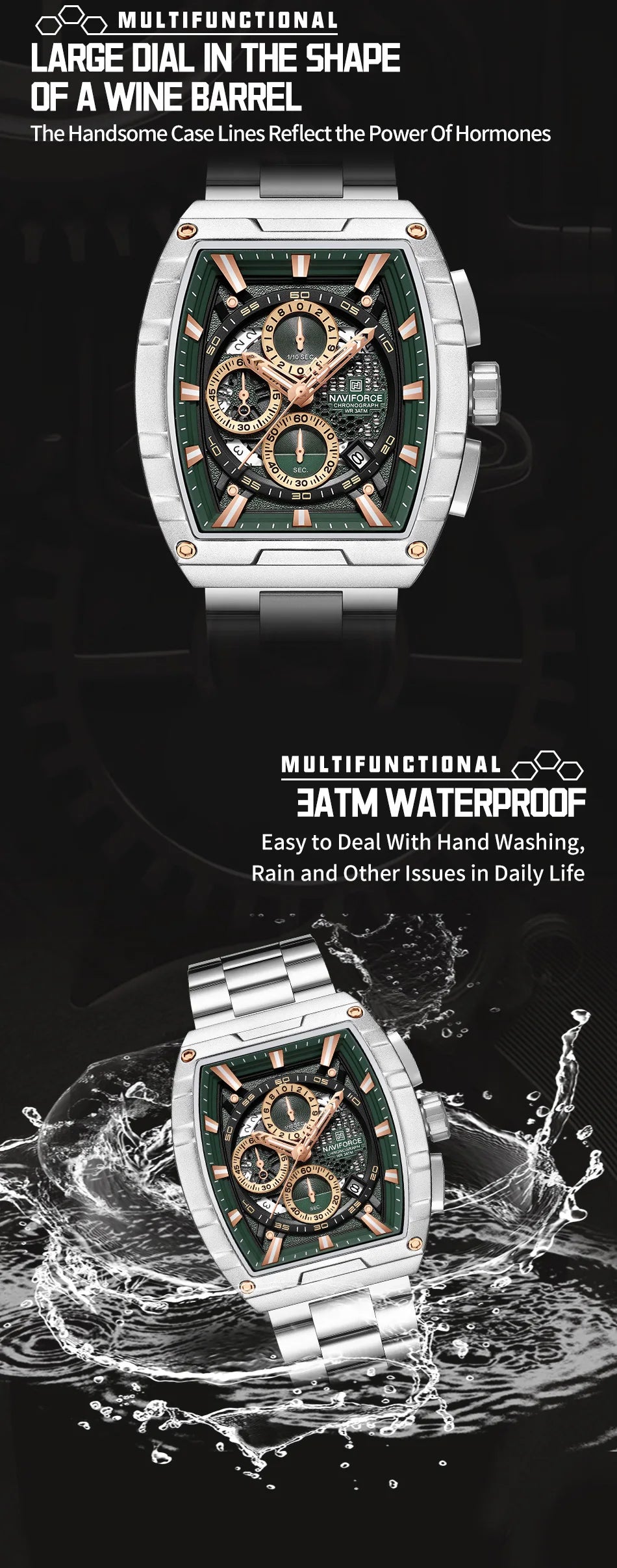 Naviforce Nf8066 Crono Hombre Acero