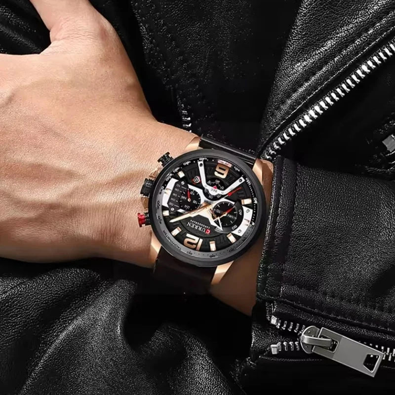 Curren 8329 Cronógrafo de Cuero